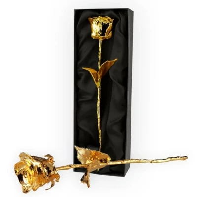 Image de mikamax Rose d&#039;Or 24 Karat Avec Certificat d&#039;Authenticité Coffret Cadeau Noir