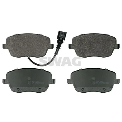 Image de SWAG 30 91 6998 Jeu de plaquettes frein Essieu avant contact signal d&#039;usure inclus SKODA: Fabia 2, Roomster, I 5 portes