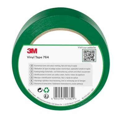 Image de 3M Ruban adhésif vinyle 764 usage général, vert, 50 mm x 33 m
