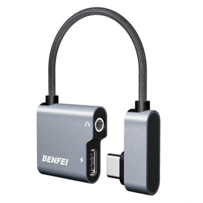Image de BENFEI Adaptateur de Prise Casque à 3,5mm, avec Charge Rapide 60W, USB C Jack DAC, Type vers Écouteurs Audio Compatible iPhone 16/15 Pro/Max, Galaxy S23, Huawei P50, MacBook, iPad Pro