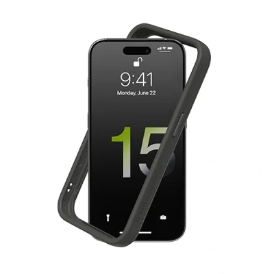 Image de RhinoShield Coque Bumper Compatible avec [iPhone 15 Pro] CrashGuard Protection Fine Personnalisable Absorption des Chocs [sans BPA] Graphite