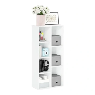 Image de Furinno Luder Bibliothèque Etagère de Rangement Ouverte à 7 Cubes, Blanc
