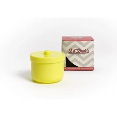 Image de Dr. Bauer&#039;s Boîte de nettoyage avec insert pour prothèse dentier appareil dentaire jaune (1 pièce)