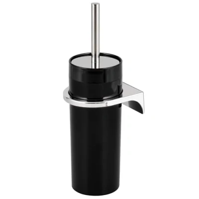 Image de bremermann Savona brosse WC ronde avec support mural, porte WC, noir