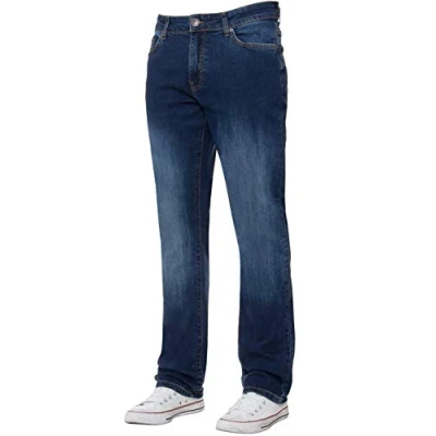 Image de Enzo Jean classique stretch pour homme Coupe droite Toutes tailles, noir foncé, 44W x 30L