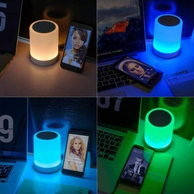 Image de Enceinte Bluetooth Lumineuse Bluetech, Technologie Power Touch, Fonction Radio, 7 Couleurs avec Port Micro SD 2.1