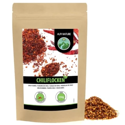 Image de flocons de piment (250g), piment, piments broyés 100% naturels et sans additifs, haché, épicé