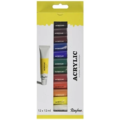 Image de Rayher 38925000 Set d&#039;artiste acrylique couleurs 12 2.6 x 1 05 0.21 cm