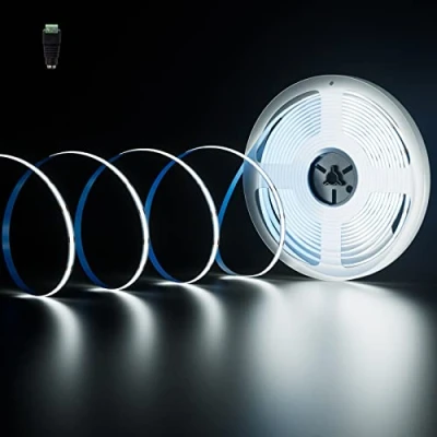 Image de PAUTIX Ruban LED COB Blanc Froid 6000K DC24V, 10M 4800LEDs CRI 90+, 8mm de Largeur, Lumières Uniformes, Bande Lumineuse pour Chambre, Projets Décoration Maison (Alimentation Non Incluse)