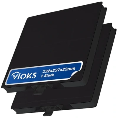 Image de VIOKS Set x2 de Filtre pour Hotte Aspirante 232x237mm, Filtres a Charbon Actif, Pièces Rechange Cuisine