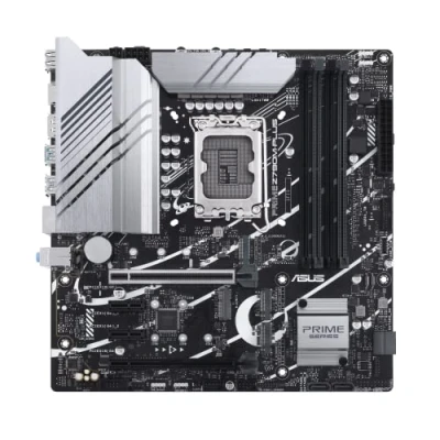 Image de ASUS Prime Z790M Plus LGA 1700 (Intel 14e, 12e et 13e générations) Carte mère microATX (PCIe 5.0, 3 emplacements M.2, 10 + 1 DrMOS, DDR5, Go LAN, DP, USB 3.2 Gen2 Type C, Gen TypeC,