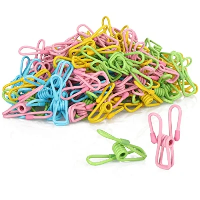 Image de com four® 100x Pinces à Linge en métal Serviettes durables aux Couleurs Vives de Plage (Clips colorés 100 pièces)