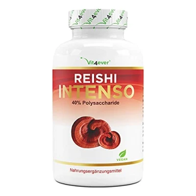 Image de Champignon Reishi 180 capsules 1300 mg d&#039;extrait par dose quotidienne 40% de polysaccharides bioactifs Vegan Power Mushroom Ganoderma lucidum