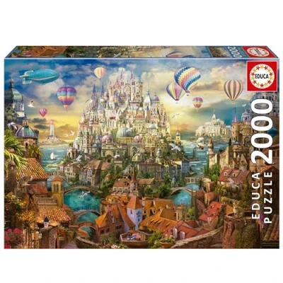 Image de Educa Puzzle de 2000 pièces pour Adultes City of Dreams. Mesure: 96 x 68 cm. Contient Environ la Colle Fix Puzzle. À partir 14 Ans (19944)