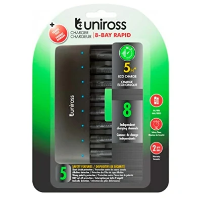 Image de Chargeur UNIROSS RAPIDE 1 à 8 Piles Ni MH 1.2V AA AAA Rechargeable Intérieur