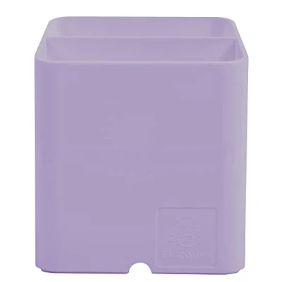 Image de Exacompta Réf. 67764D 1 pot à crayons PEN CUBE Aquarel Avec 2 compartiments de taille et hauteur différentes dimensions 7,4 x 9,3 cm couleur mauve