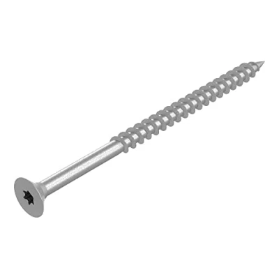 Image de SECCARO Lot de 100 vis à bois pour panneaux d&#039;aggloméré 4,5 x 80 mm, acier inoxydable V2A VA A2, avec filetage partiel, TX/six pans creux