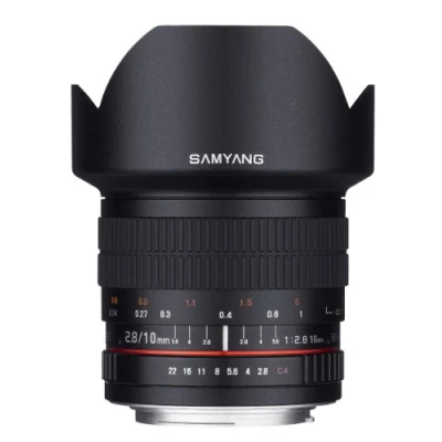Image de Samyang Objectif Ultra Grand Angle F2.8 Ed AS NCS CS 10 mm pour appareils Photo Reflex numériques Nikon avec Puce AE Mesure Automatique (SY10MAF N), Noir