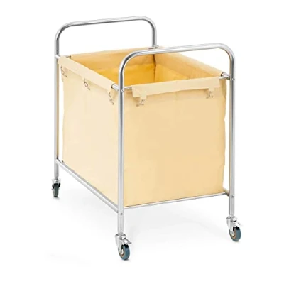 Image de Royal Catering chariot Panier à Linge Roulettes RCWW 1 (250L, 4 roues en caoutchouc au roulement fluide, 2 avec freins d&#039;immobilisation, sac du Polyuréthane)