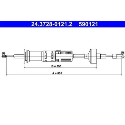 Image de ATE 24.3728 0121.2 Câble d&#039;Embrayage avec réglage automatique VOLKSWAGEN: GOLF 2, Jetta SEAT: TOLEDO 1 oscaro, mister auto, yakarouler