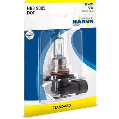 Image de NARVA 480054000 Ampoule, projecteur longue portée HB3 12V 60W Halogène TOYOTA: RAV4 IV SUV, Auris 5 portes, III BMW: X5, Berline