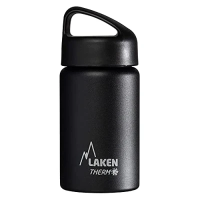 Image de Laken Bouteille Isotherme Classique en Acier Inoxydable avec Isolation Sous Vide et Goulot Large 350 ml Noir