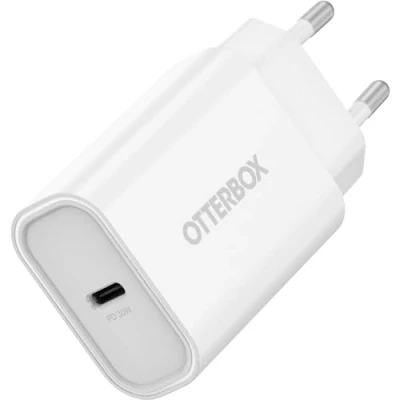Image de OtterBox Standard EU 30W USB C PD chargeur mural, Fast Charger pour Smartphone et Tablette, Testé contre les chutes, robuste, ultra durable, Blanc