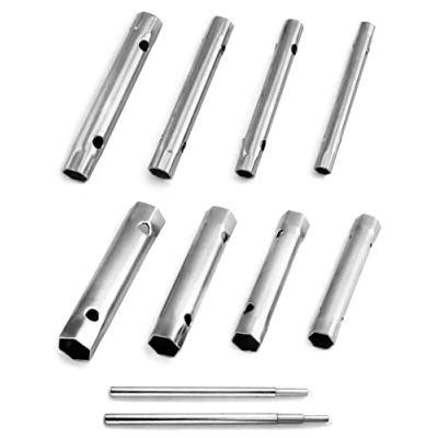 Image de QWORK Jeu de Clés à tubes Galvanisée 6 x 7 20 22 mm con Barre d&#039;extension 10 Pcs