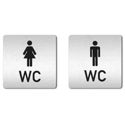 Image de Kinekt3d Leitsysteme Plaque de porte Toilettes WC Ensemble XXL Panneau en aluminium épais 1,5 mm 125 x