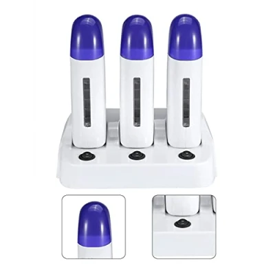 Image de 3 Pcs Chauffe Cire Roll On, Appareil De Dépilage Poils Pour Femme Ou Homme Dépilatoire Des Rouleaux Dépilatoires Et À La Cire, On Epilation Professionnel