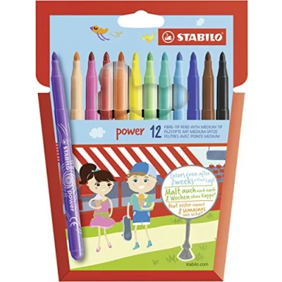 Image de STABILO 12 feutres de coloriage Trio A Z dont 4 fluos pointe moyenne