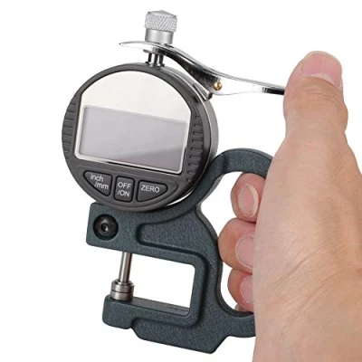 Image de Jauge d&#039;épaisseur Numérique, 0 12,7 mm Testeur de Mesureur électronique,Mesureur Numérique du Micromètre 0,01 pour Cuir, Outils Mesure et Conception