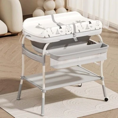 Image de Baninni 2 en 1 Table à Langer avec Bain Ramona Gris