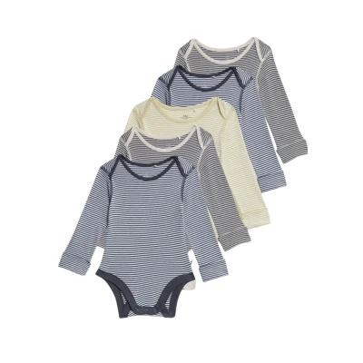 Image de Marks &amp; Spencer Lot de 5 Bodys Pur Coton à Rayures (Jusqu’au 3 Ans) 18 24 Mois