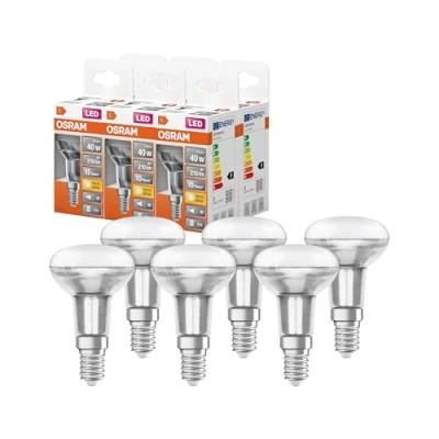 Image de OSRAM Lot de 6 x réflecteurs Spots LED, Culot E14, Blanc chaud, 2700 K, 2,60 W équivalent 40 W, LED STAR R50