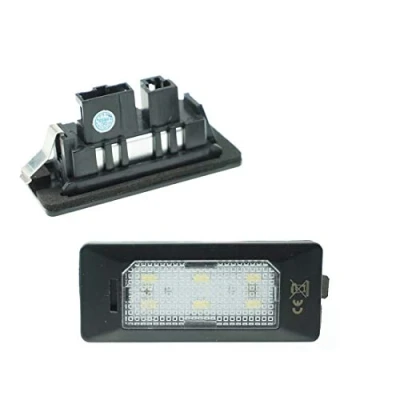 Image de Do!LED Lot de 2 Feux Plaque Immatriculation LED Éclairages Minéralogique à 6 000 K Blanc Xénon Pour Remplacement Plug &amp; Play SMD 12 V CC Classe Énergétique A+