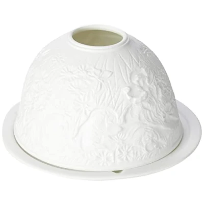 Image de Nordic Light Abat Jour Chiots Assiette Porte Bougie Idée Cadeau en Dentelle Accessoires pour Bougies Motif Blanc, Taille Unique