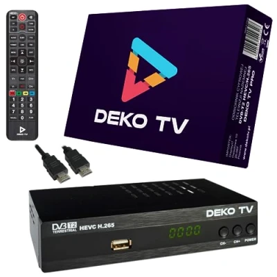 Image de Deko Decodeur TNT HD pour TV Boitier DVB T2 HEVC Pro H265 Main 10 Bit USB WiFi Multimédia PVR [2in1 télécommande]