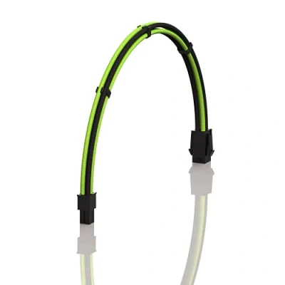 Image de LINKUP AVA 30cm 4 Broches CPU ATX Carte Mère Alimentation PSU Câble d&#039;Extension Tressé Manchon Personnalisé Mod PC avec Peignes Pack Unique 300mm Vert Noir
