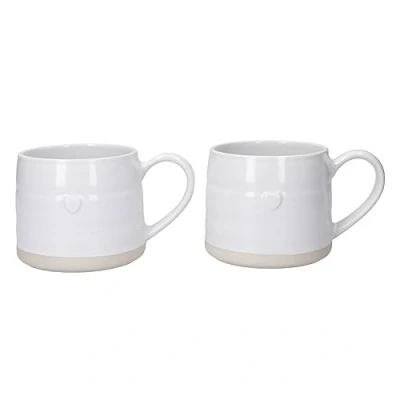 Image de Mikasa Lot de 2 tasses en grès 380 ml avec motif cœur et coffret cadeau