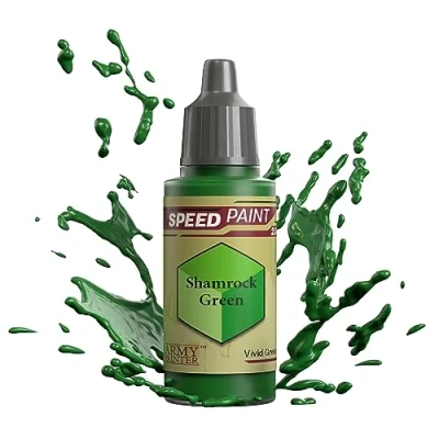 Image de The Army Painter Speedpaint Shamrock Green 2.0, Peinture Acrylique Unique 18ml Solution De à Une Couche Pour Figurines Comme Warhammer 40k et Dungeons and Dragons.