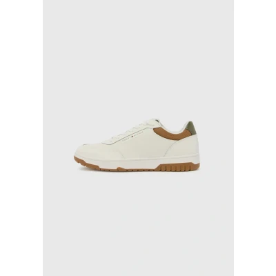 Image de Tommy Hilfiger Homme Th Basket Core LTH Fm0Fm05629 Bas, White (Ecru/Army Green), 39 EU