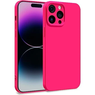 Image de MyGadget Coque Compatible avec Apple iPhone 14 Pro Max Case TPU Souple &amp; Soft Doublure Microfibre Cover Protection Extra Fine Légère Rose Foncé