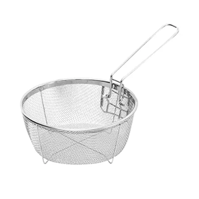 Image de Facynde Panier Rond pour friteuse, à Frire marmite Passoire en Acier Inoxydable Frites, rondelles d&#039;oignon et Poulet, Ustensile Cuisine la friture