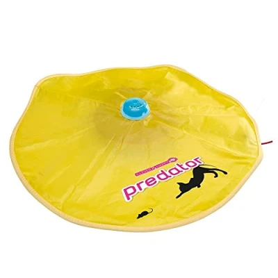 Image de Ferplast Jouet pour Chats Predator Jeux Électronique Divertissant Interactif Chats, en Plastique Robuste, la Rotation Simule Chasse, avec Tapis Nylon, Quatre Vitesses, Diamètre 61 X 8 cm
