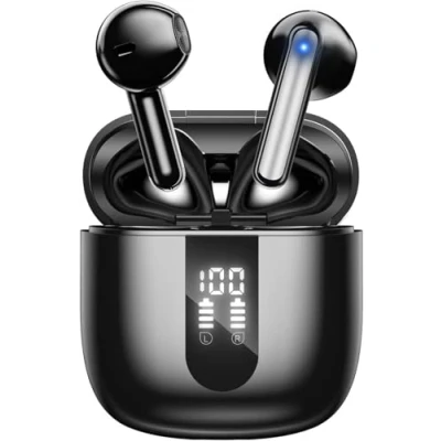 Image de JBES Ecouteurs Bluetooth sans Fil, Écouteurs Fil 5.4, 6 Micro ENC Anti Bruit, Basses Puissantes, 60H de Lecture, étanchéité IP5, Oreillette pour iphone Android