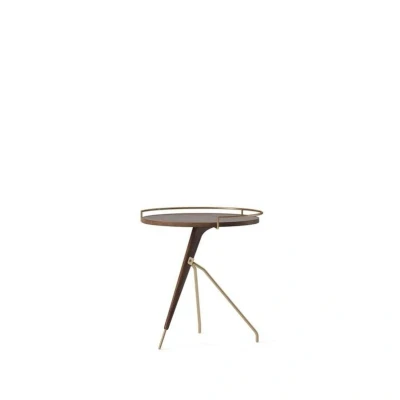Image de Audo Copenhagen Table d’appoint Umanoff noyer et laiton poli 45 cm
