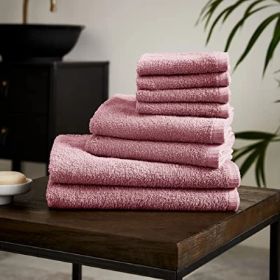 Image de Catherine Lansfield Lot de 8 Serviettes en Coton à séchage Rapide Rose