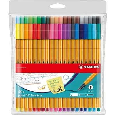Image de Stylo feutre pointe fine STABILO point 88 Pochette x 40 stylos feutres Coloris assortis