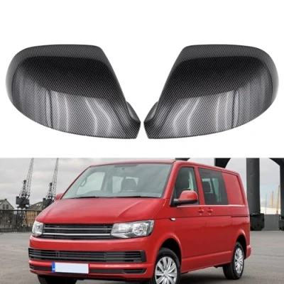 Image de KYYET Paire de coques rétroviseurs latéraux compatibles avec VW Volkswagen Transporter T5 T5.1 2010 2015, T6 2016 2019 (motif en fibre carbone)